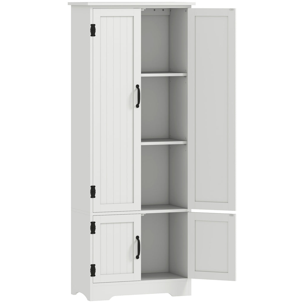Buffet de cuisine armoire de cuisine contemporaine multi-rangements 2 placards 3 étagères MDF panneaux particules blanc-0