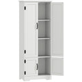 Buffet de cuisine armoire de cuisine contemporaine multi-rangements 2 placards 3 étagères MDF panneaux particules blanc-0