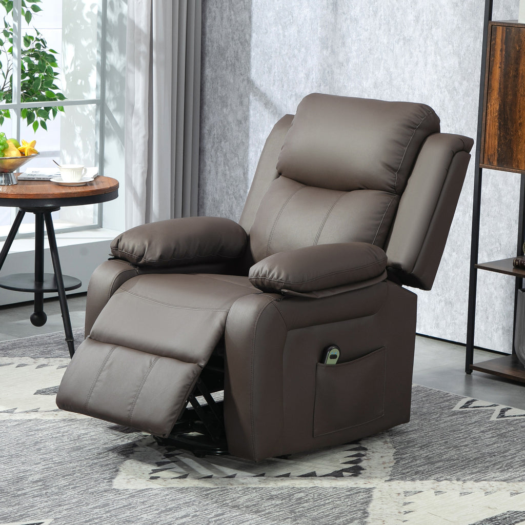 Fauteuil releveur électrique fauteuil relax électrique avec repose-pied télécommande et 2 pochettes 76x90x105cm marron-6