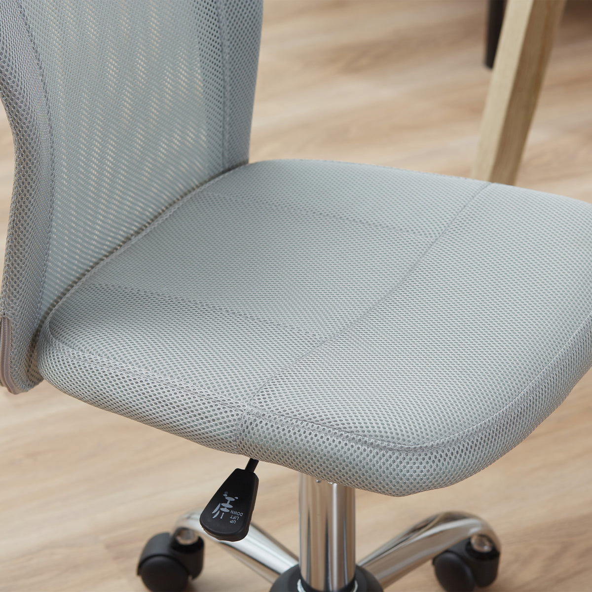 Chaise de Bureau Ergonomique, Fauteuil de Bureau, Hauteur Réglable, Piètement Chromé, Pivotant 360°, Revêtement Maille, Gris-8