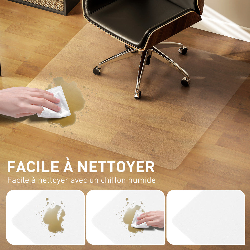 Tapis de chaise de bureau rectangulaire, antidérapants en plastique transparent 120x120cm-3