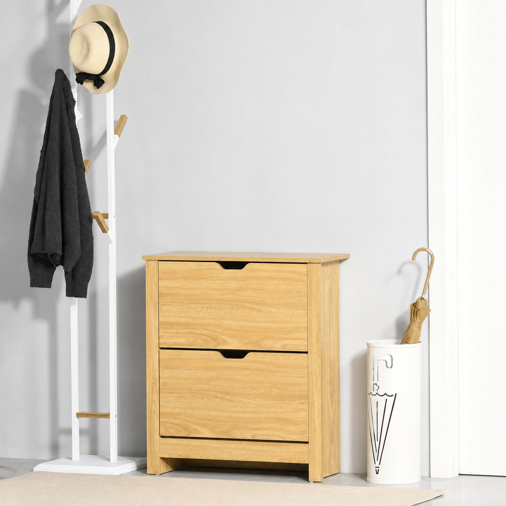 Meuble chaussure entrée, armoire à chaussures meuble d'entrée et couloir - 2 portes abattantes 2 compartiments-1