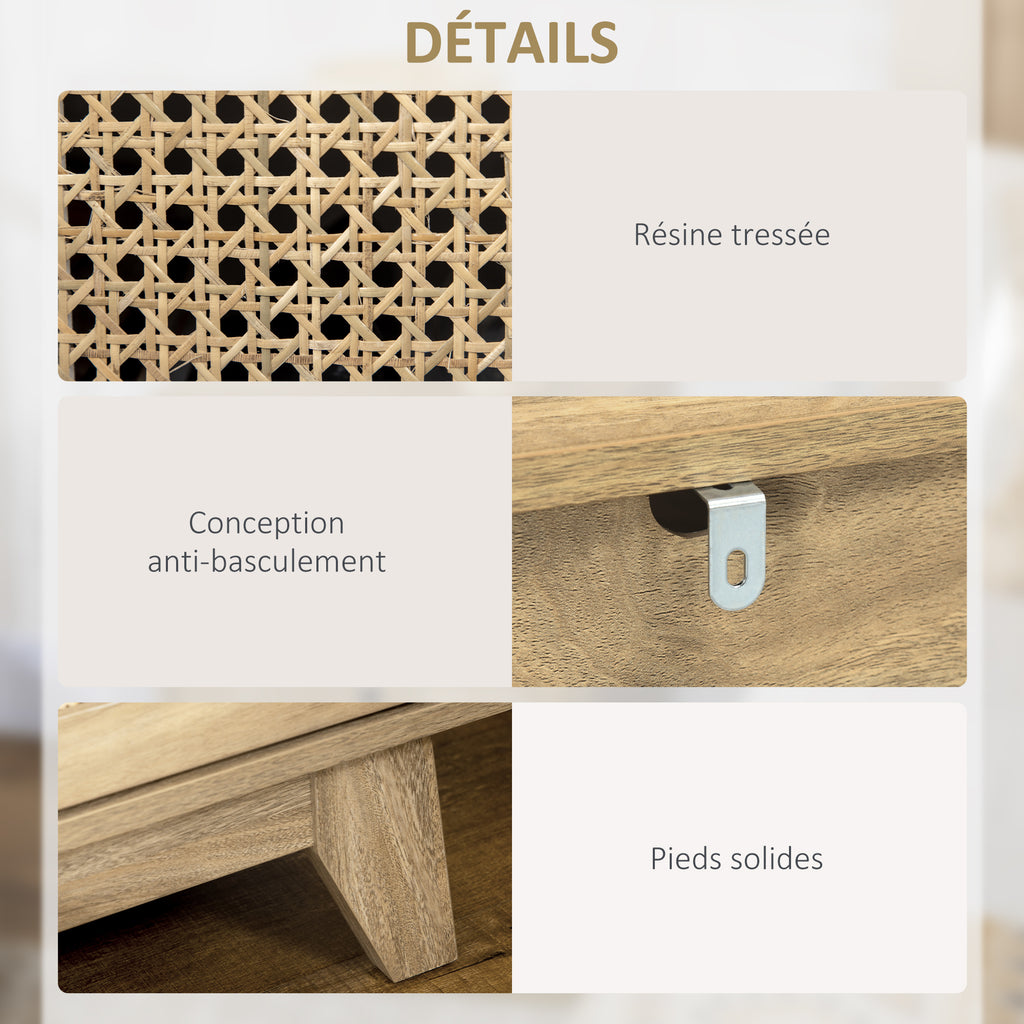 Table de chevet  table de nuit avec tiroir porte cannage et niche vintage 45 x 39 x 56,5 cm-5