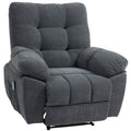 Fauteuil de massage fauteuil relax avec vibration chauffage, inclination manuelle, télécommande inclus, gris-0