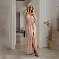 Split Sexy Sequin Gauze Dress-3
