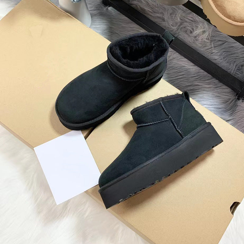 Women Short Plush Warm Snow Boots-2