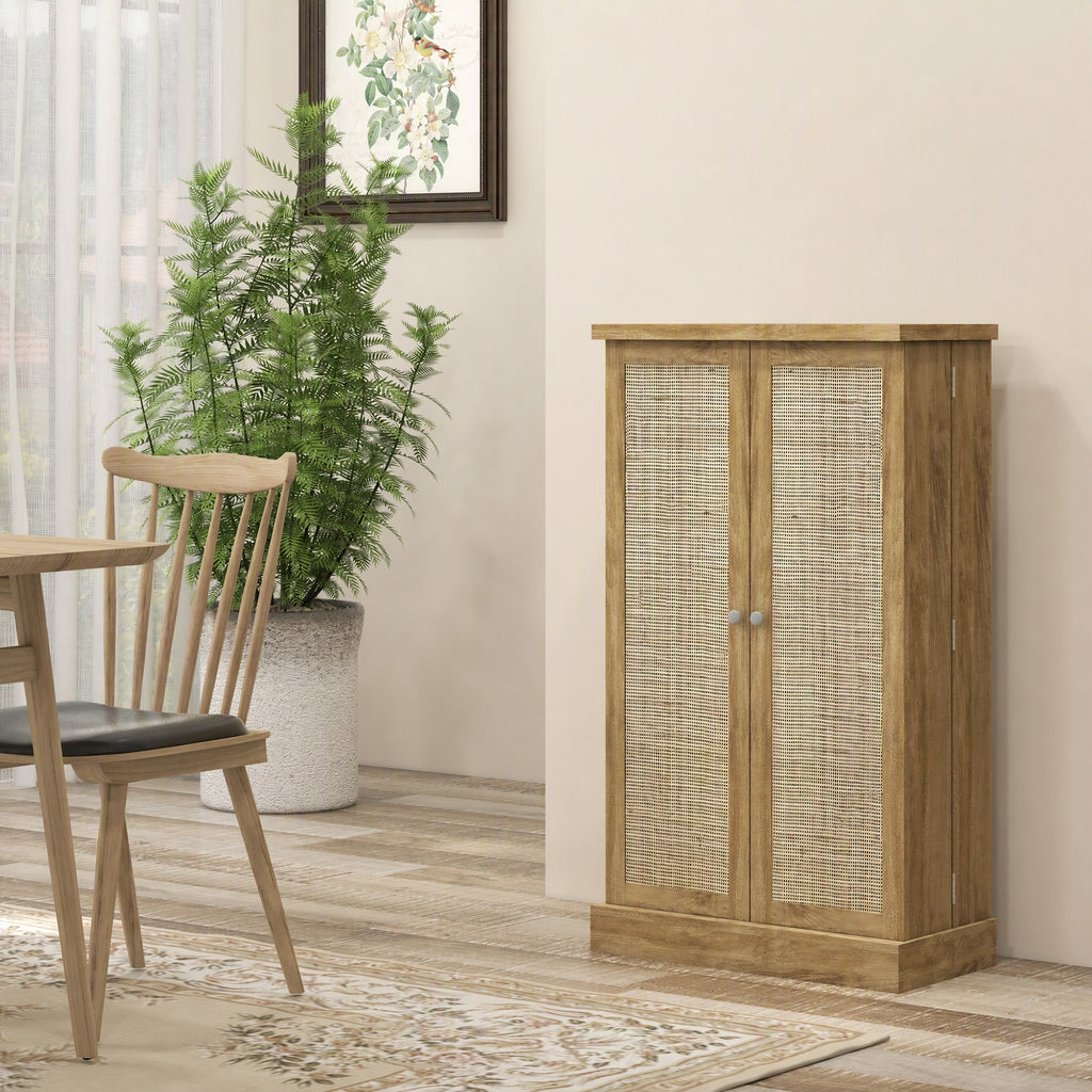 Buffet cuisine meuble cuisine rangement avec 12 étagères à portes étagères réglables 60 x 30 x 104 cm effet bois naturel-1