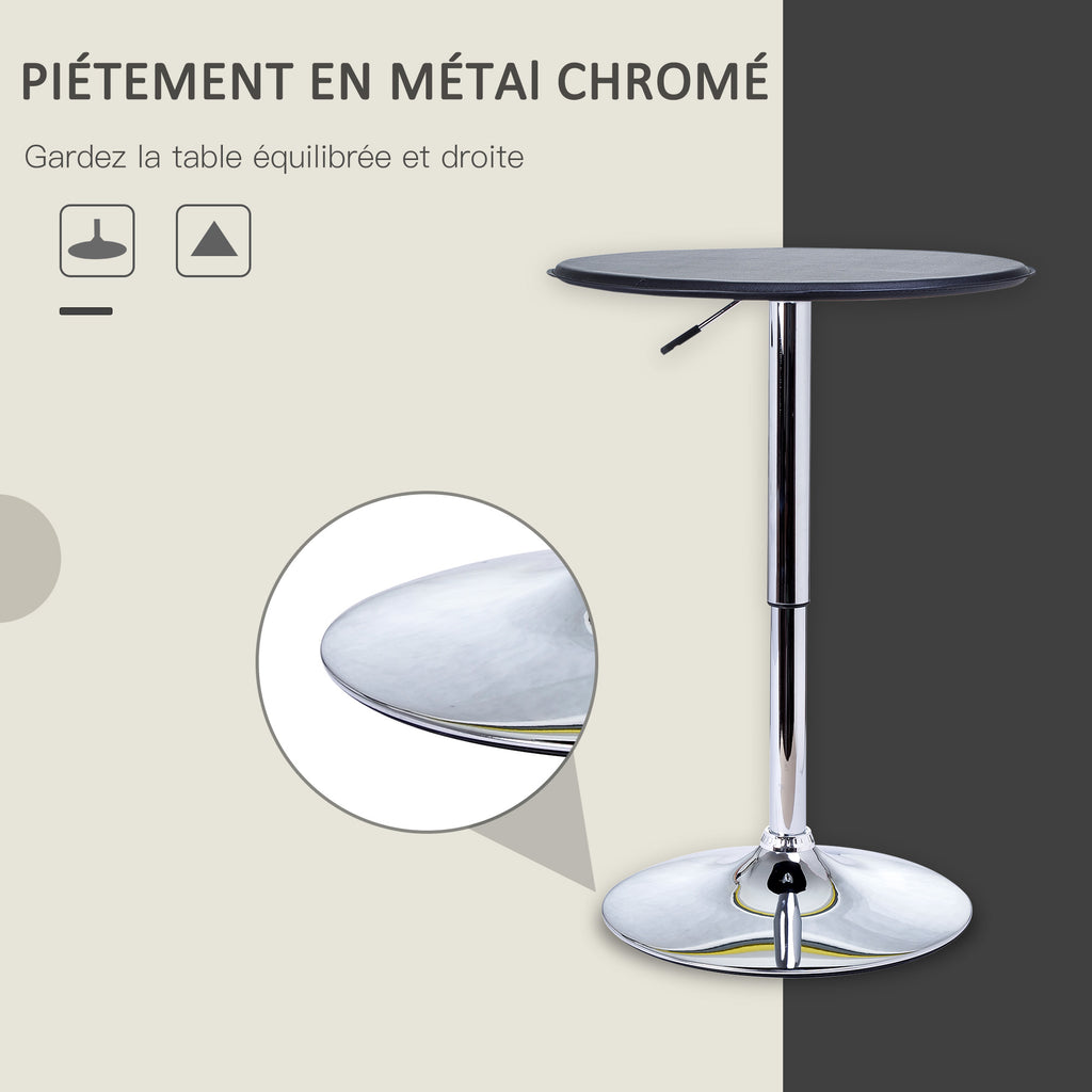 Table de Bar Table Bistro Mange-debout Chic Style Contemporain Hauteur réglable 67-93 cm Ø 63 cm Plateau-5