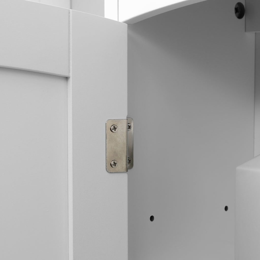 Meuble wc suspendu armoire à pharmacie murale armoire salle de bain rangement avec porte et étagère réglable - 41 x 18,5 x 52 cm - MDF - blanc-8