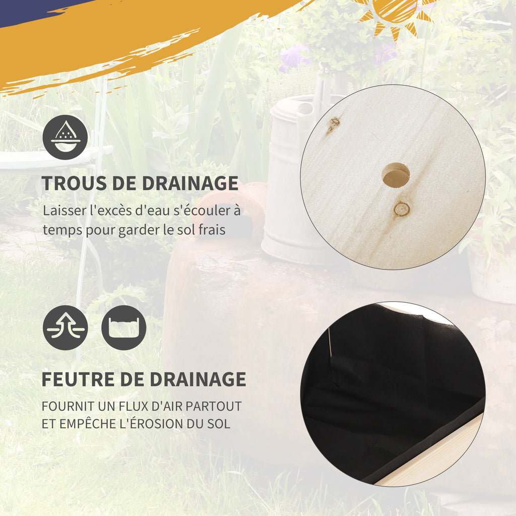Jardinière sur Pied - Potager sur roulettes - étagère, Tablette Rabattable, Inserts d'irrigation, Feutre de Drainage-5