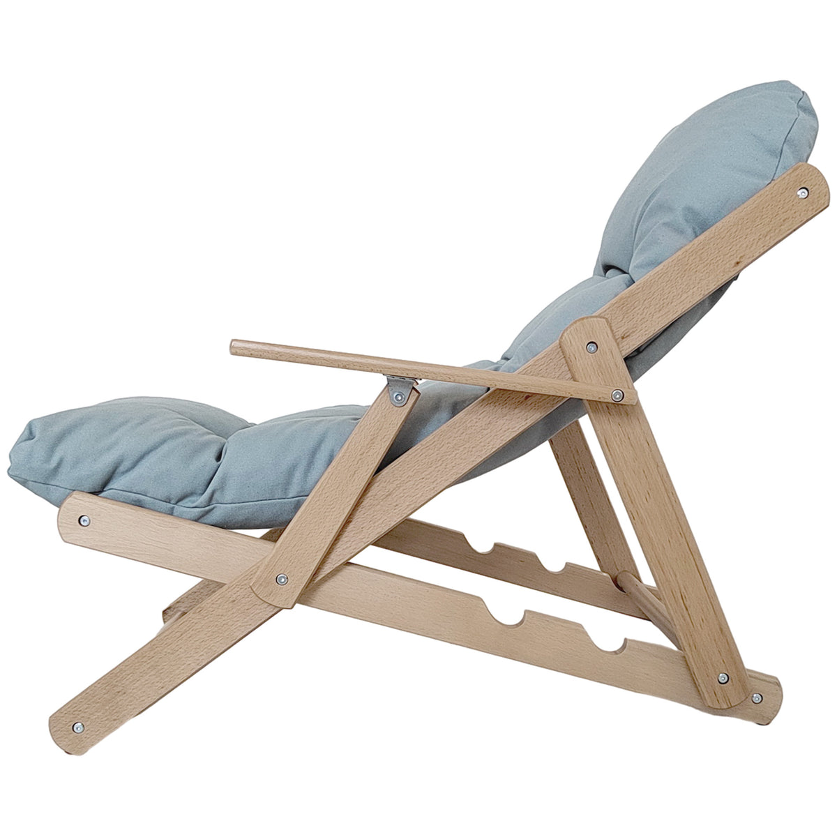 Fauteuil Chaise de Salon Pliable et inclinable en Bois Fauteuil Relax Confortable avec Coussin capitonné épais-6