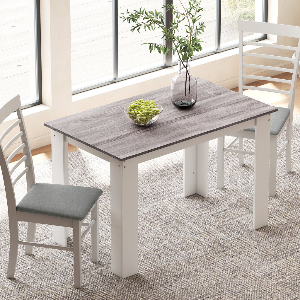 Table à manger table de cuisine moderne avec grand plateau 4-6 personnes en panneau de particules 120x69x75cm gris-1