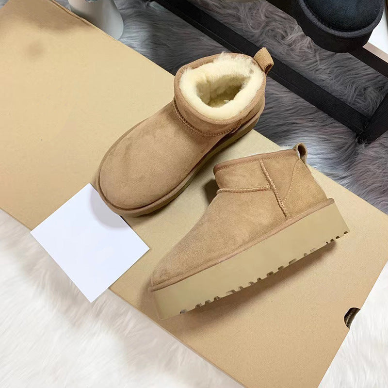 Women Short Plush Warm Snow Boots-4