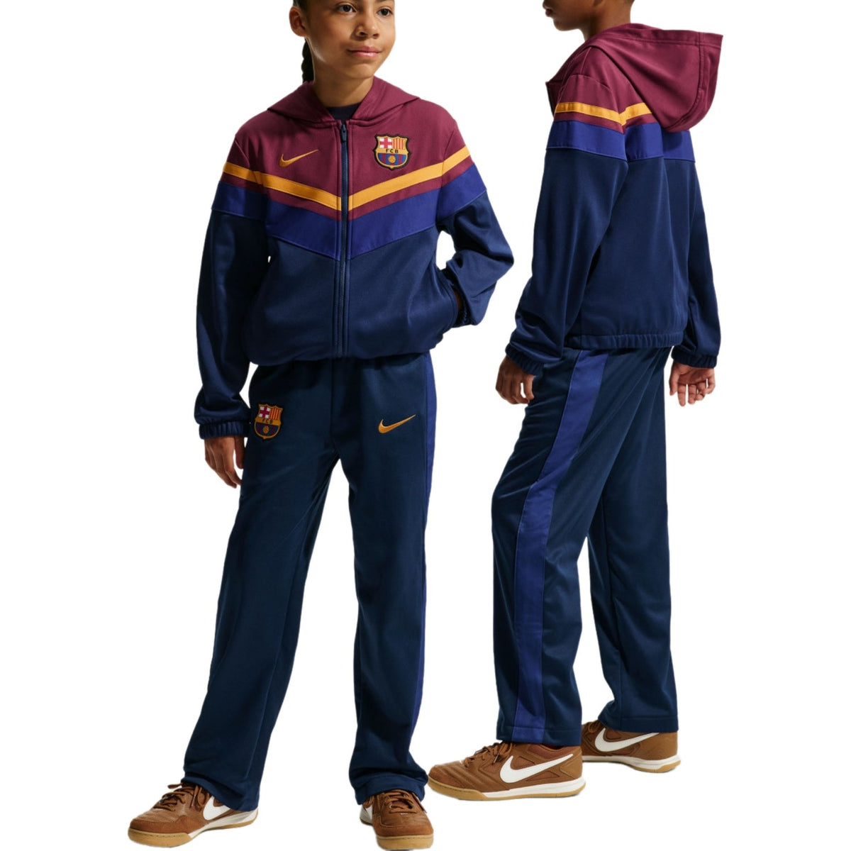 Kids - FC Barcelona casual presentation soccer tracksuit 2026/27 - Nike-4