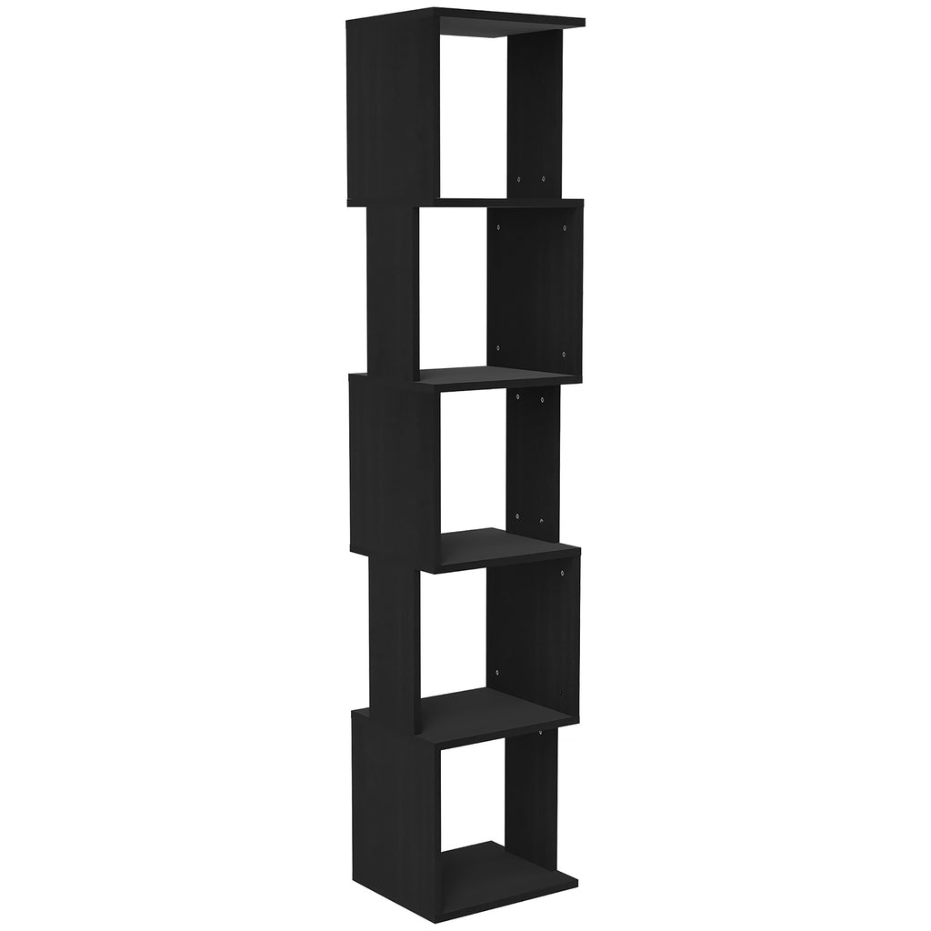 Bibliothèque étagère Design Moderne à 5 Niveaux – Rangement Pratique pour Maison ou Bureau, noir-0