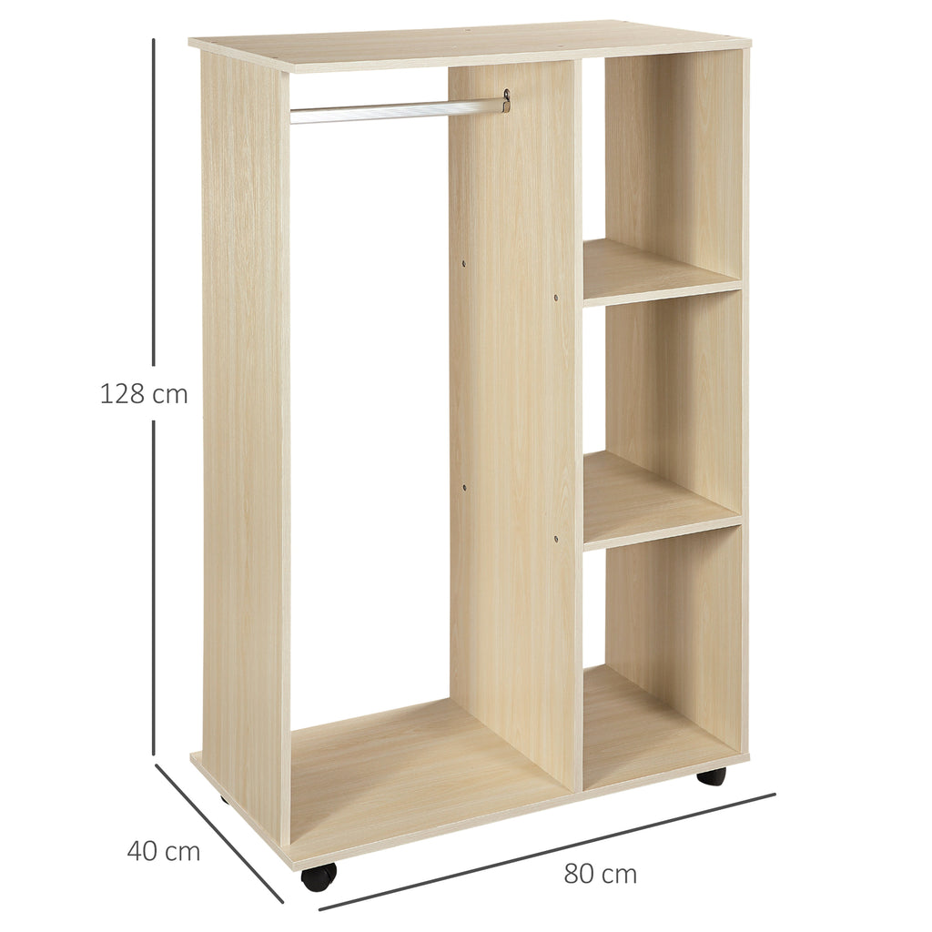 Armoire penderie Armoire de Rangement Mobile Panneaux de Particules Coloris chêne Clair-2