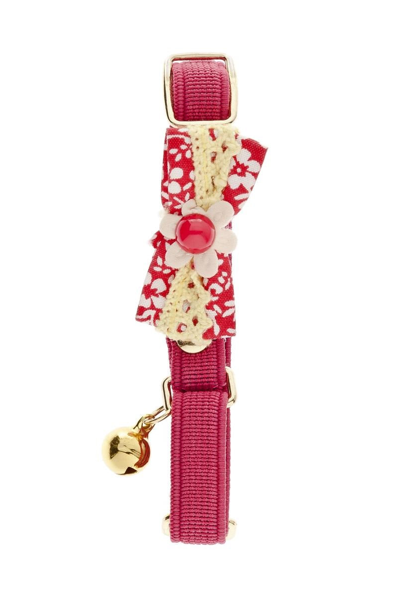 FERRIBIELLA COLLARE GATTO SWEET FLOWER 10 MM. ROSSO