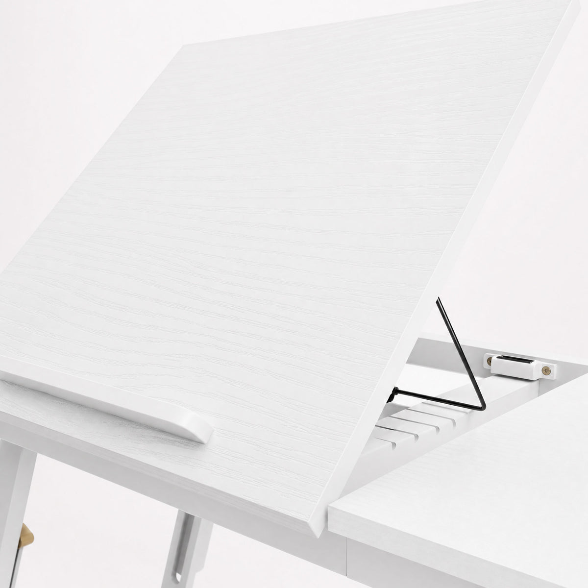Table de lit pliable et réglable, plateau de lit pour ordinateur portable en bambou plateau inclinable 83,5x33x34cm blanc-9