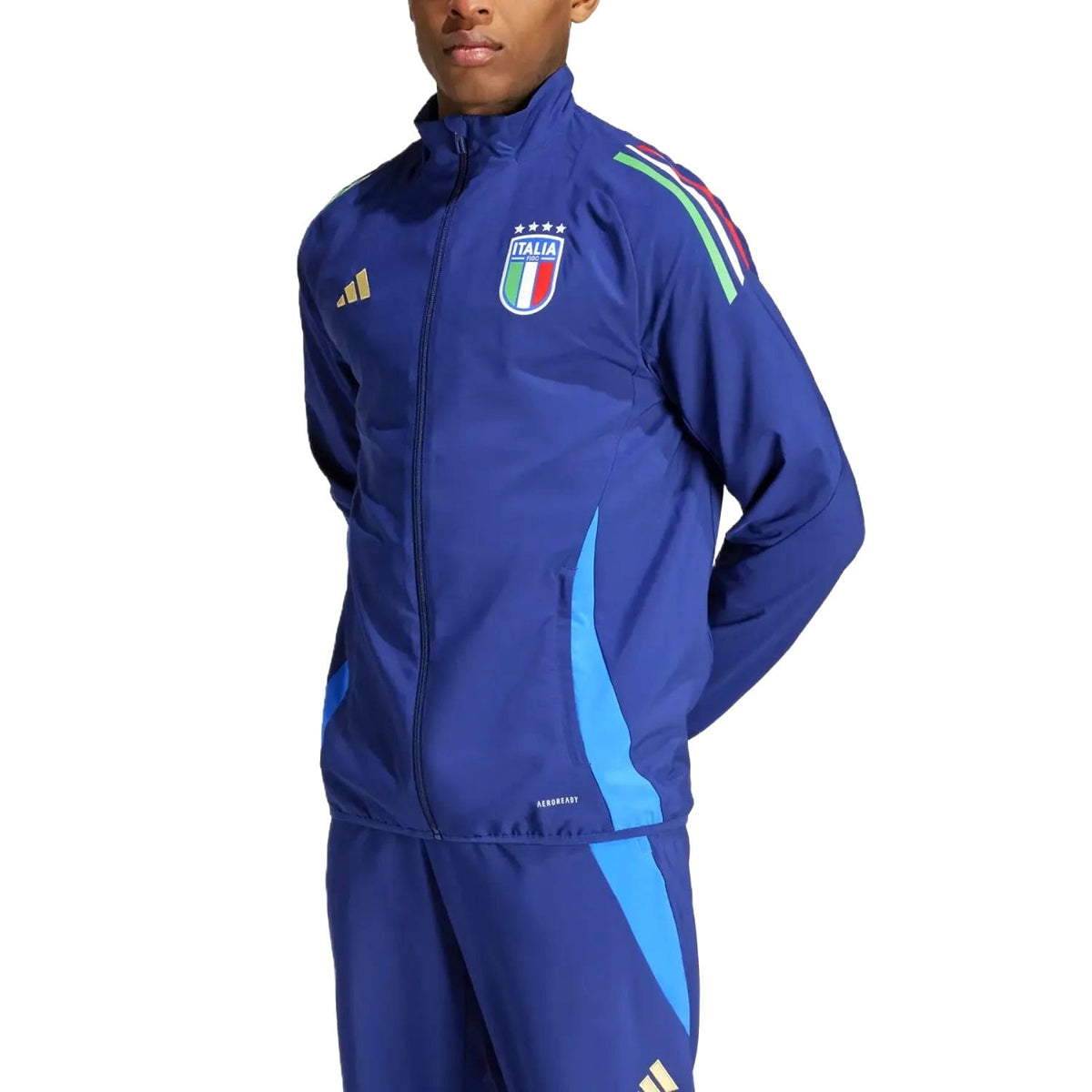Italy training presentation Soccer tracksuit navy 2024/25 - Adidas-1