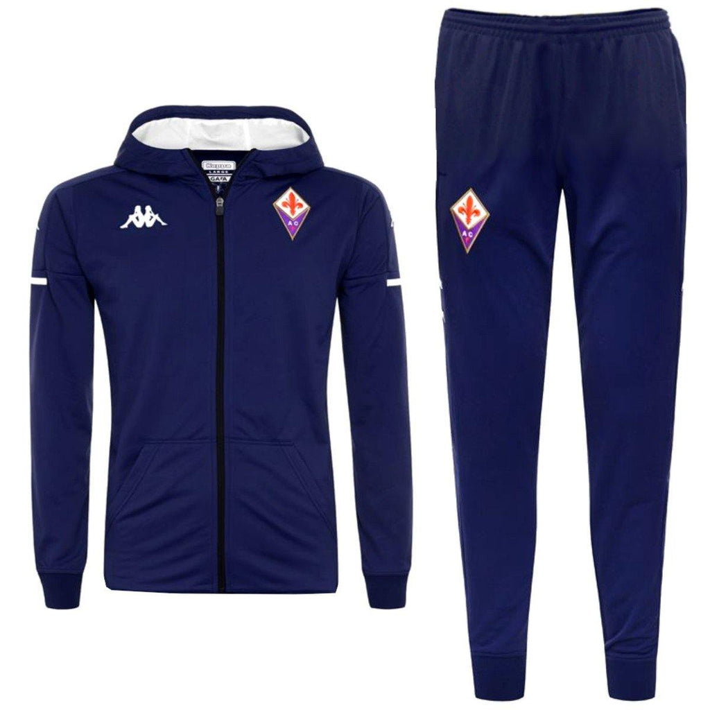 Fiorentina navy hooded presentation soccer tracksuit 2020/21 - Kappa-0