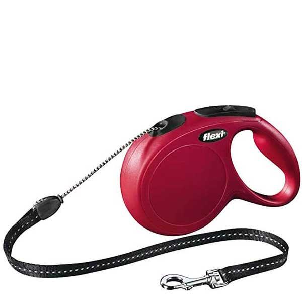 FLEXI NEW CLASSIC COMPACT GUINZAGLIO ESTENSIBILE CORDA 5M. TG. S ROSSO