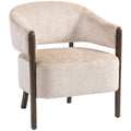 Fauteuil de salon en chenille, chaise rembourrée, assise large, dossier ergonomique, accoudoirs, 71x63,5x78,5cm, beige-0