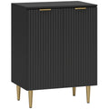 Buffet Cuisine, Meuble de Rangement avec 2 Portes, Étagère Réglable, Pieds Métalliques Surélevés, 60 x 40 x 80 cm, Noir-0