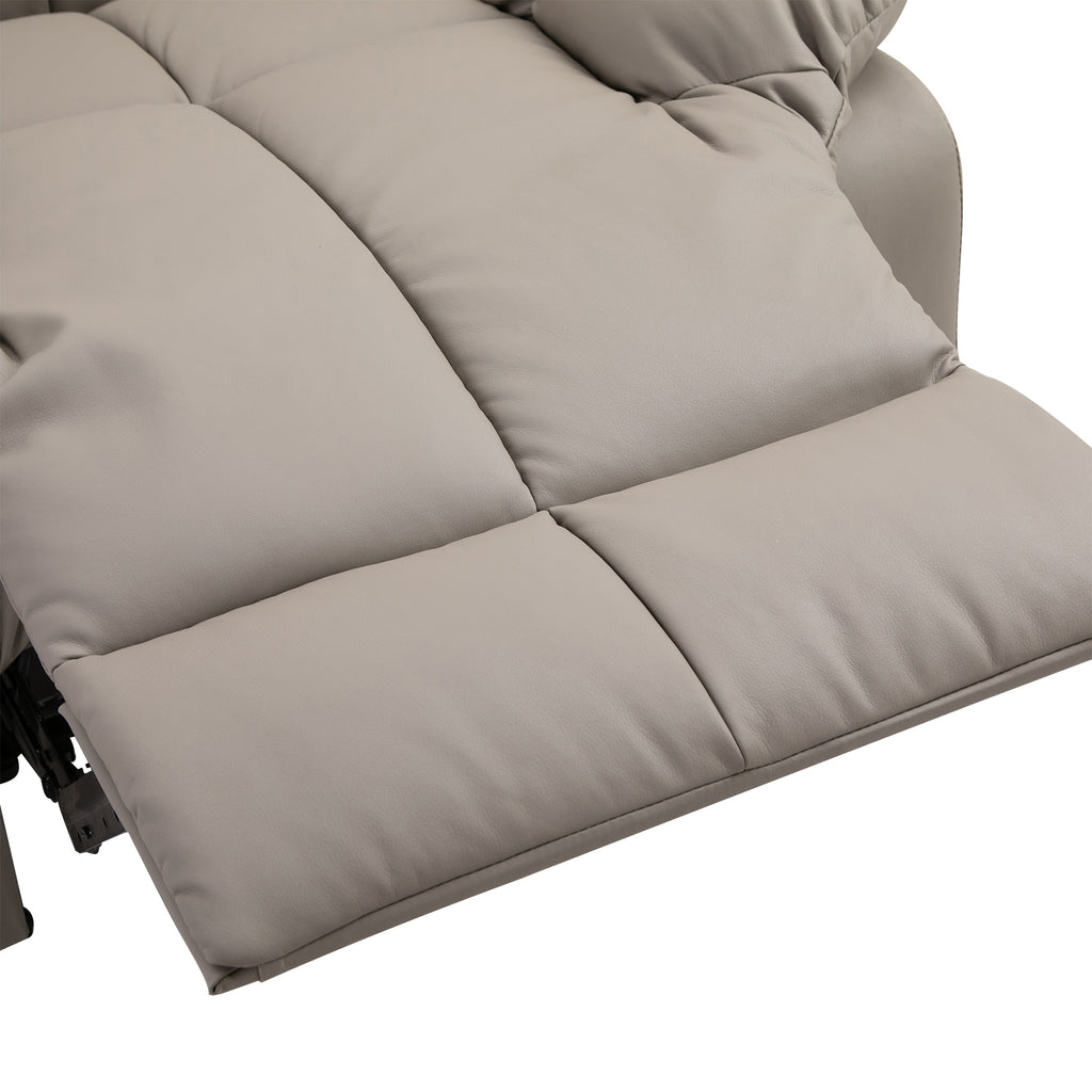 Fauteuil de massage fauteuil de relaxation massant avec dossier inclinable manuellement et repose-pied fauteuil TV revêtement synthétique télécommande incluse gris-9