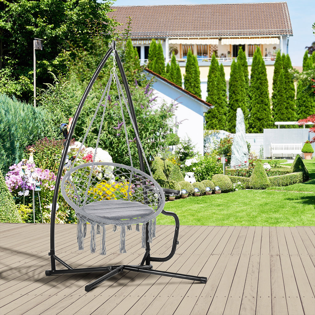 Support pour Fauteuil Suspendu - Pied Fauteuil Suspendu - Tablette réglable Incluse - max 120 Kg-9