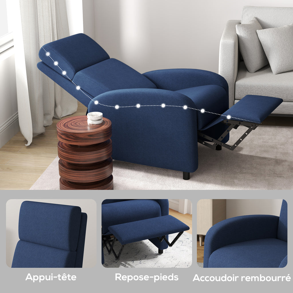 Fauteuil relax fauteuil inclinable salon fauteuil de relaxation - dossier réglable jusqu'à 160° repose-pieds intégré-7