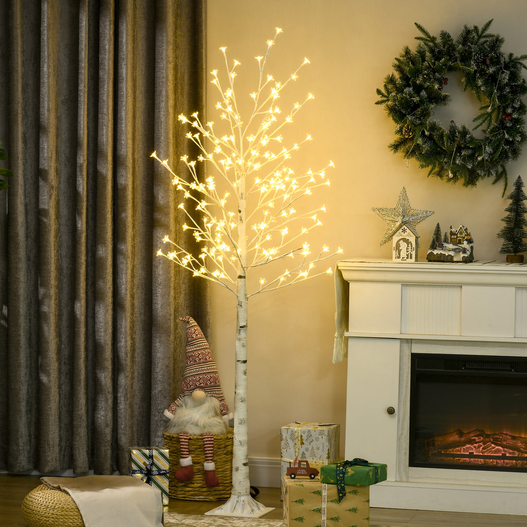 Albero di Natale luminoso 180 cm con 180 LED bianco caldo e 3 livelli di luminosità