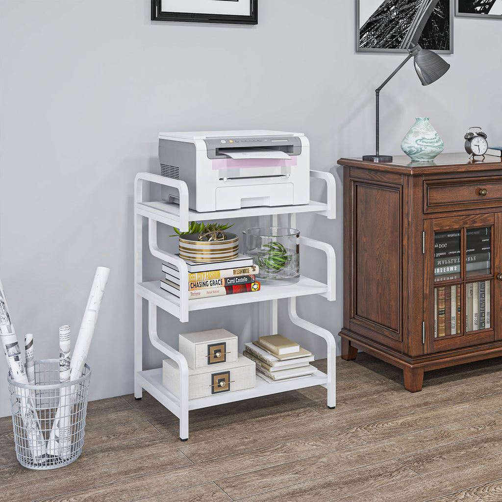 Étagère de rangement à 3 niveaux étagère en métal design industriel structure en acier 55 x 40 x 77 cm blanc-6
