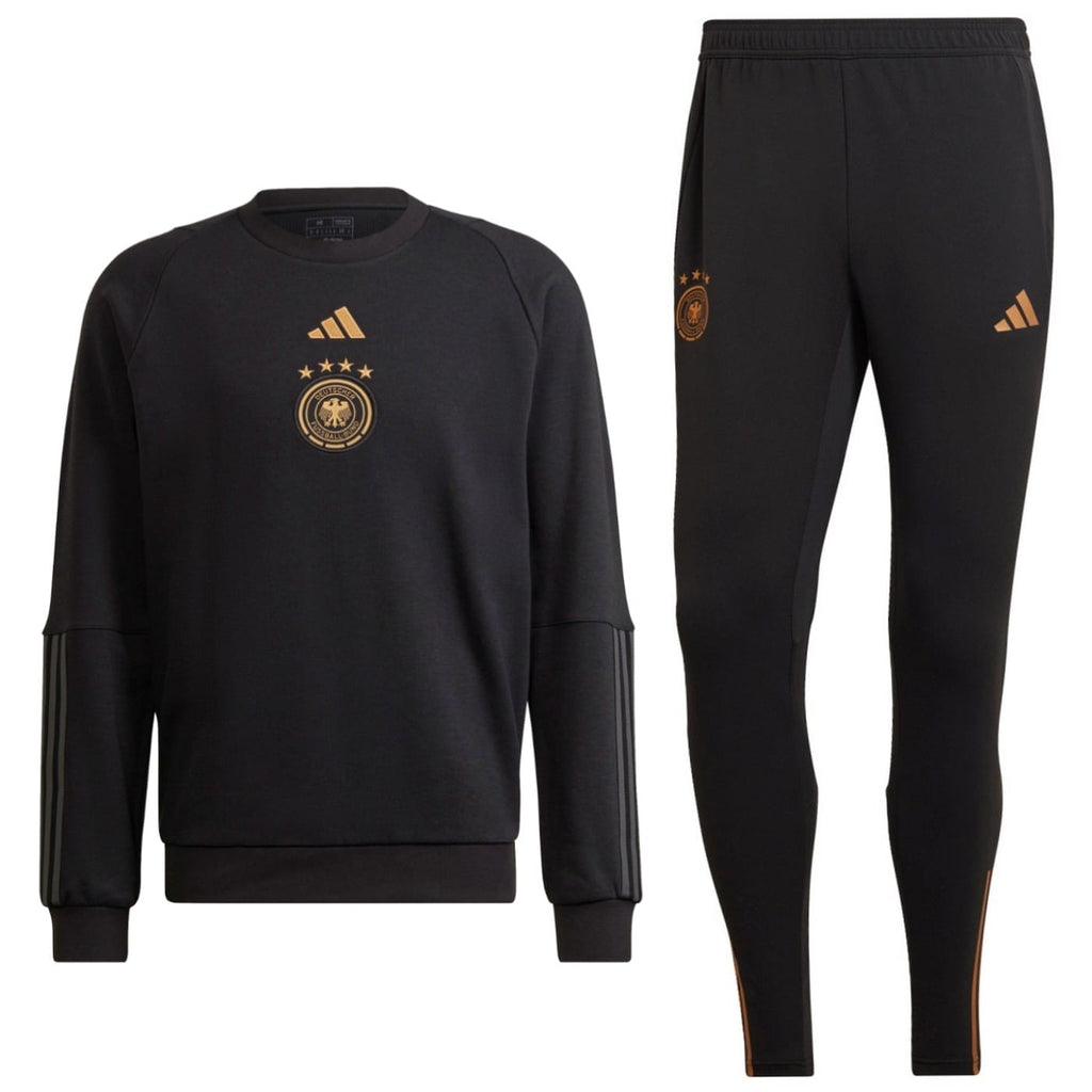Germany Soccer black training sweat tracksuit 2022/23 - Adidas-0