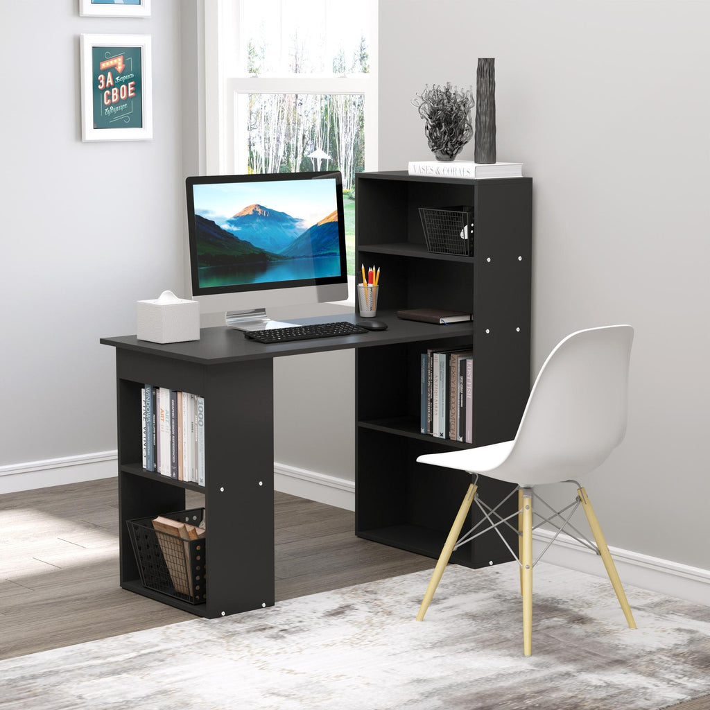Bureau informatique, bureau avec rangement, 6 compartiments ouverts, table d'ordinateur pour chambre, studio-1