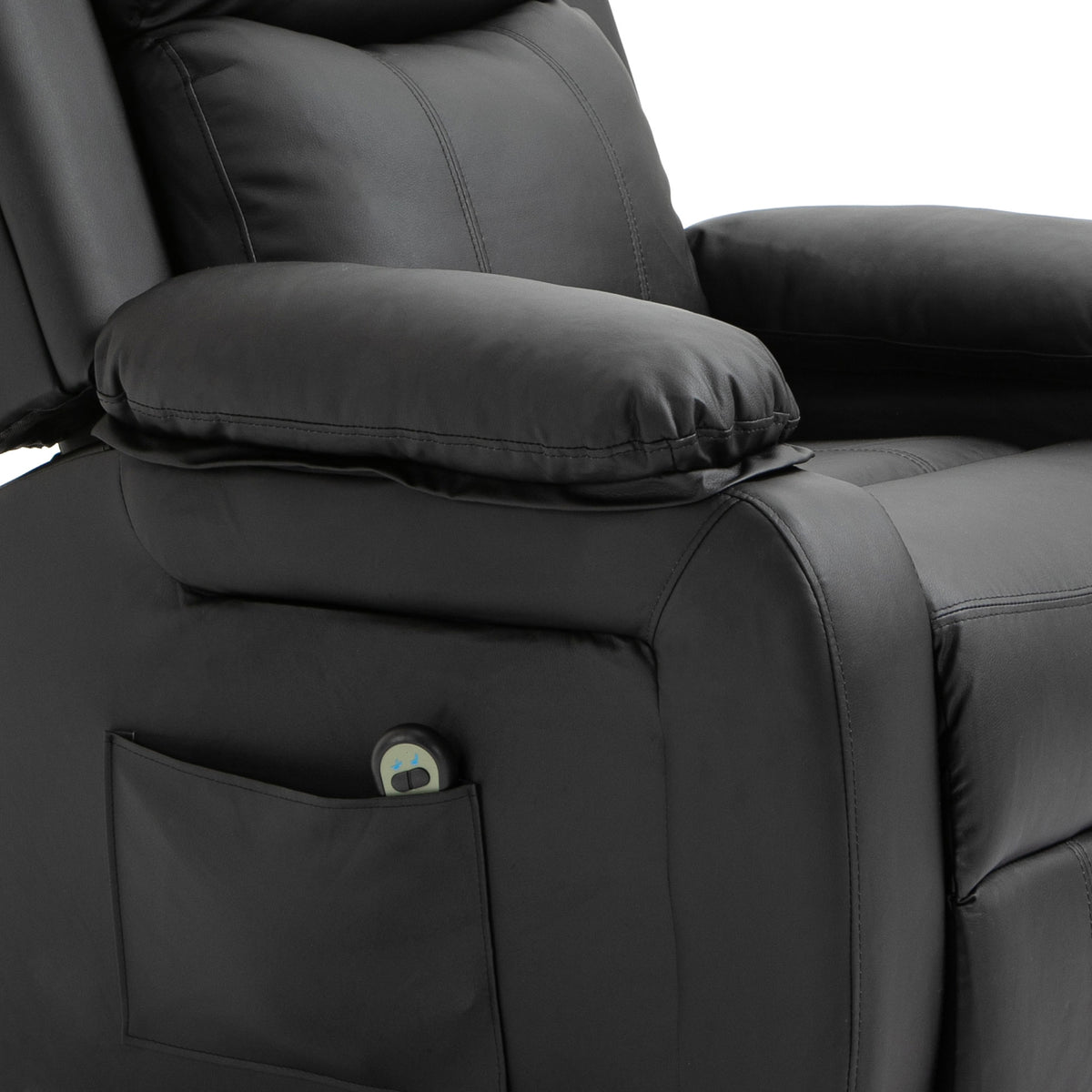 Fauteuil releveur électrique fauteuil relax électrique avec repose-pied télécommande et 2 pochettes 76x90x105cm noir-9