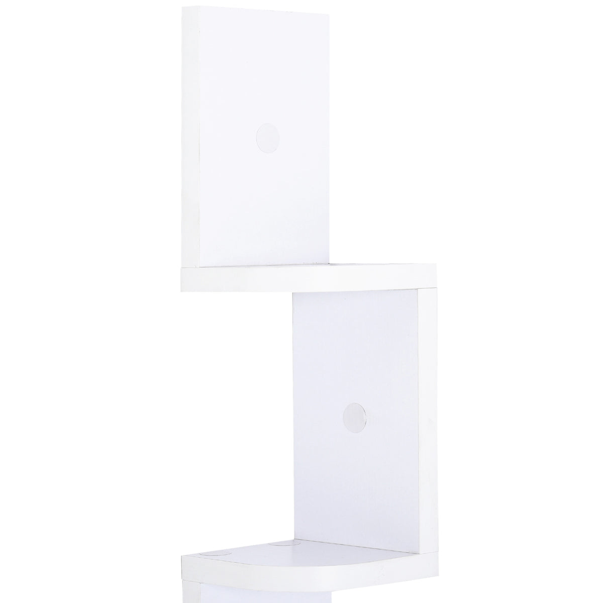 Étagère d'angle Murale à 5 Niveaux Hauteur 120 cm Forme de Zigzag en Bois Blanc-7