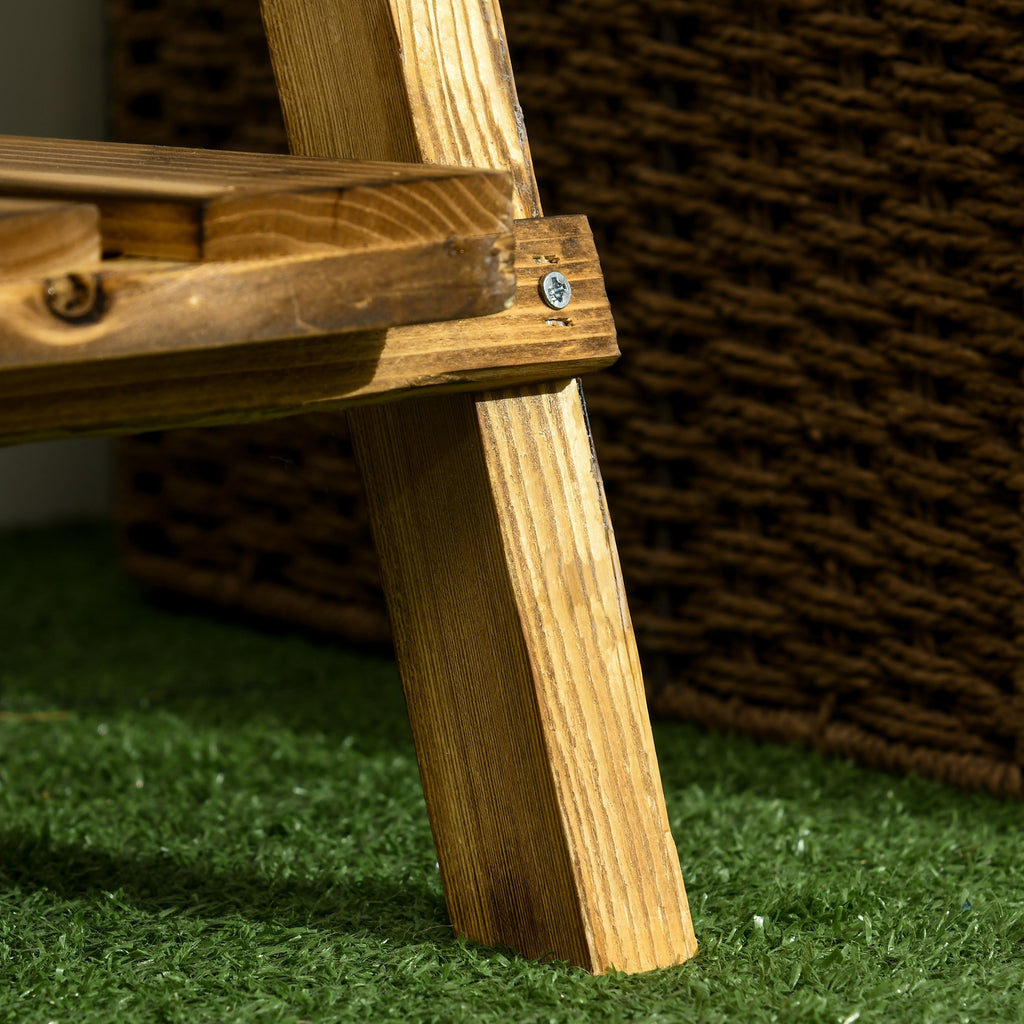 Étagère à plantes en bois forme pyramidale échelle pliante avec 3 étagères 60 x 37 x 93 cm marron-7