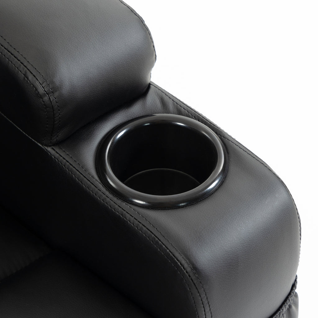 Fauteuil releveur électrique, fauteuil relax électrique, repose-pied, dossier inclinable, port USB, 83x95x107cm, noir-8