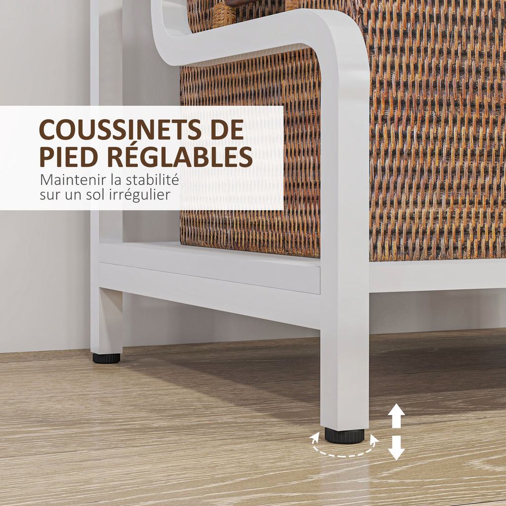 Étagère de rangement à 3 niveaux étagère en métal design industriel structure en acier 55 x 40 x 77 cm blanc-5