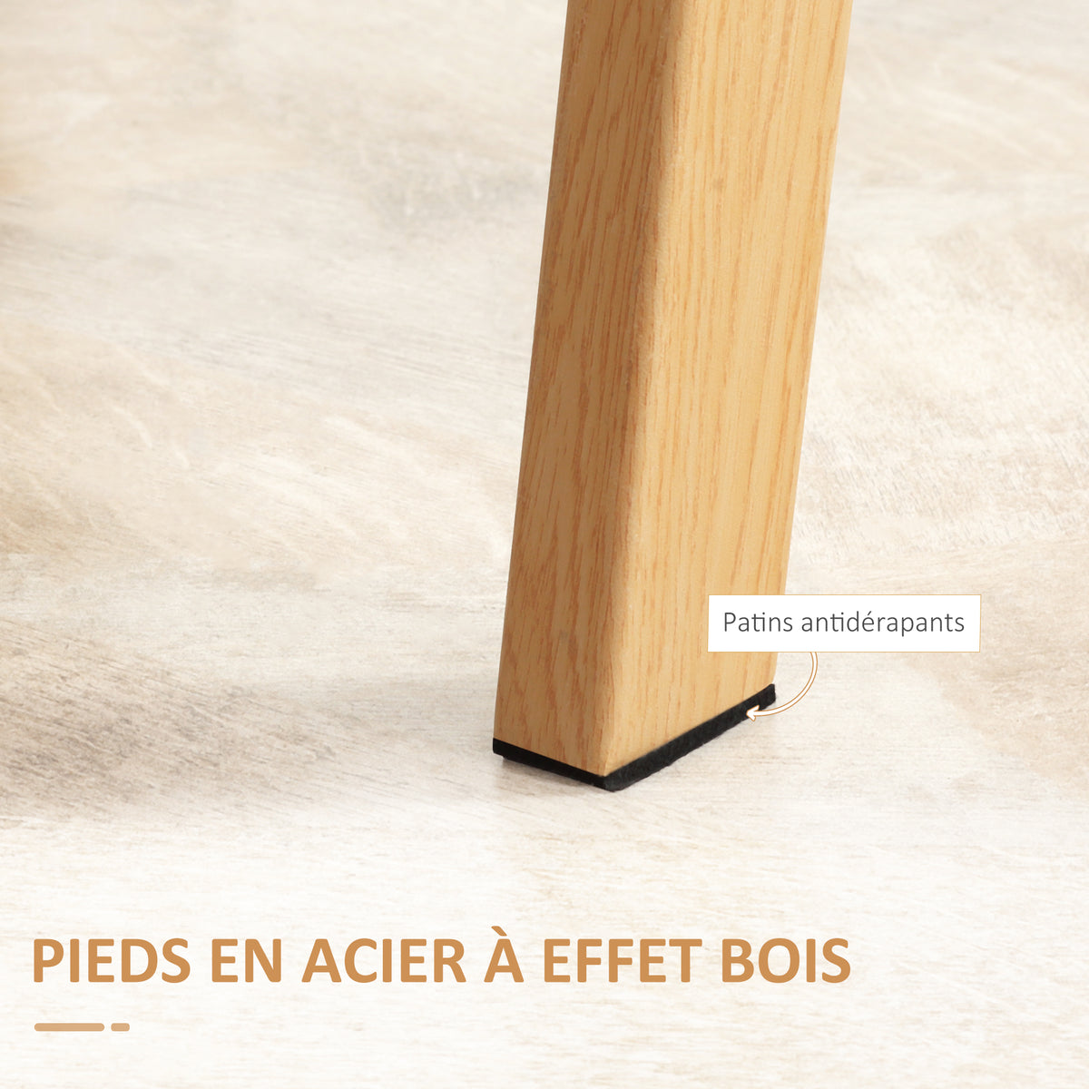 Table à manger pour 4 personnes, 120x60x76cm, table de cuisine, plateau en verre trempé et pieds en acier, transparent-5