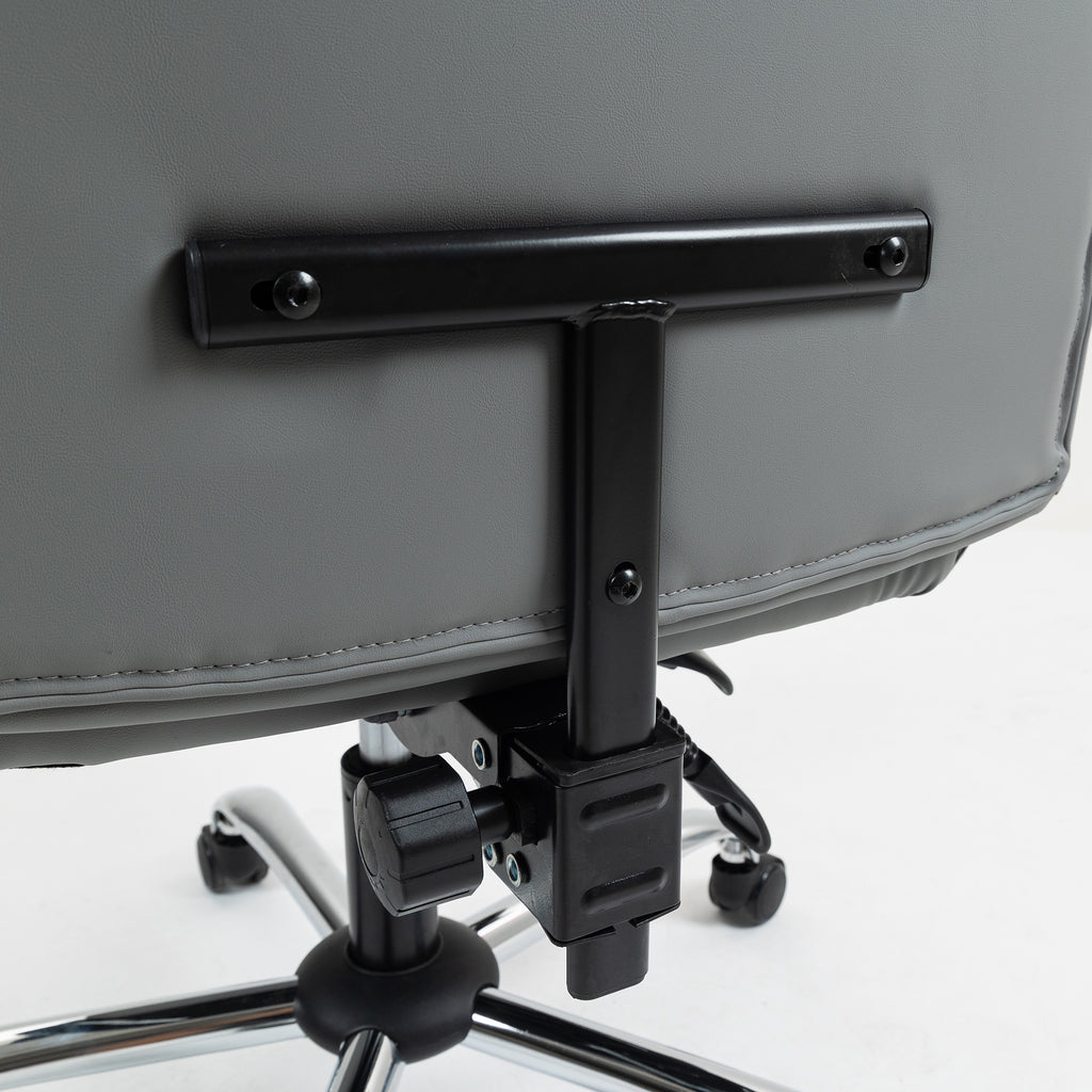 Chaise de bureau ergonomique, fauteuil de bureau inclinable avec repose-pieds, hauteur réglable, pivotante 360°, gris-9
