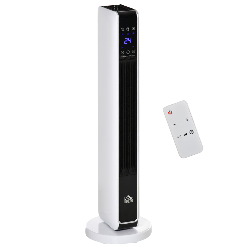 Chauffage électrique soufflant oscillant 1100/2200 W, céramique PTC, télécommande incluse, minuterie 8h, 21 x 21 x 73 cm-0