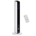 Chauffage électrique soufflant oscillant 1100/2200 W, céramique PTC, télécommande incluse, minuterie 8h, 21 x 21 x 73 cm-0
