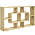 Étagère murale bibliothèque 8 cubes, meuble de rangement, design moderne, 85 x 14,5 x 47,5 cm, chêne-0