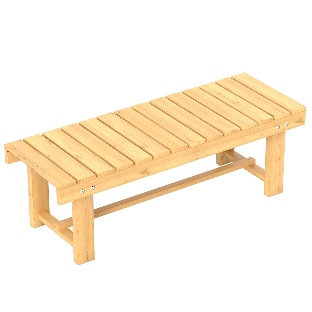 Banc de Jardin 2 Places Style Rural Chic Assise à Lattes dim. 110L x 38l x 35H cm Bois de Sapin pré-huilé-0