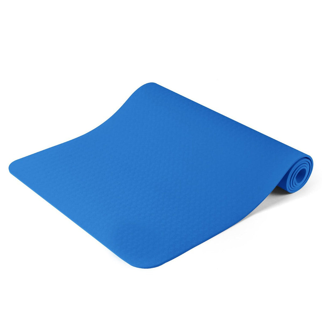 Tappetino yoga blu da 6 mm con borsa