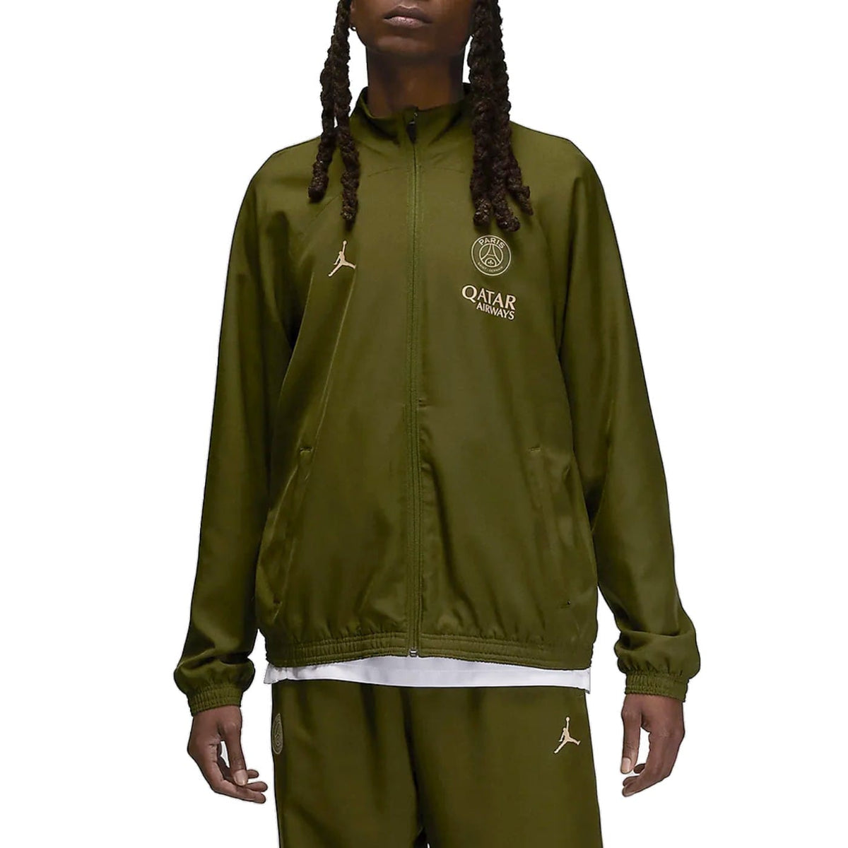 Jordan x PSG green training presentation Soccer tracksuit 2024 - Nike-0