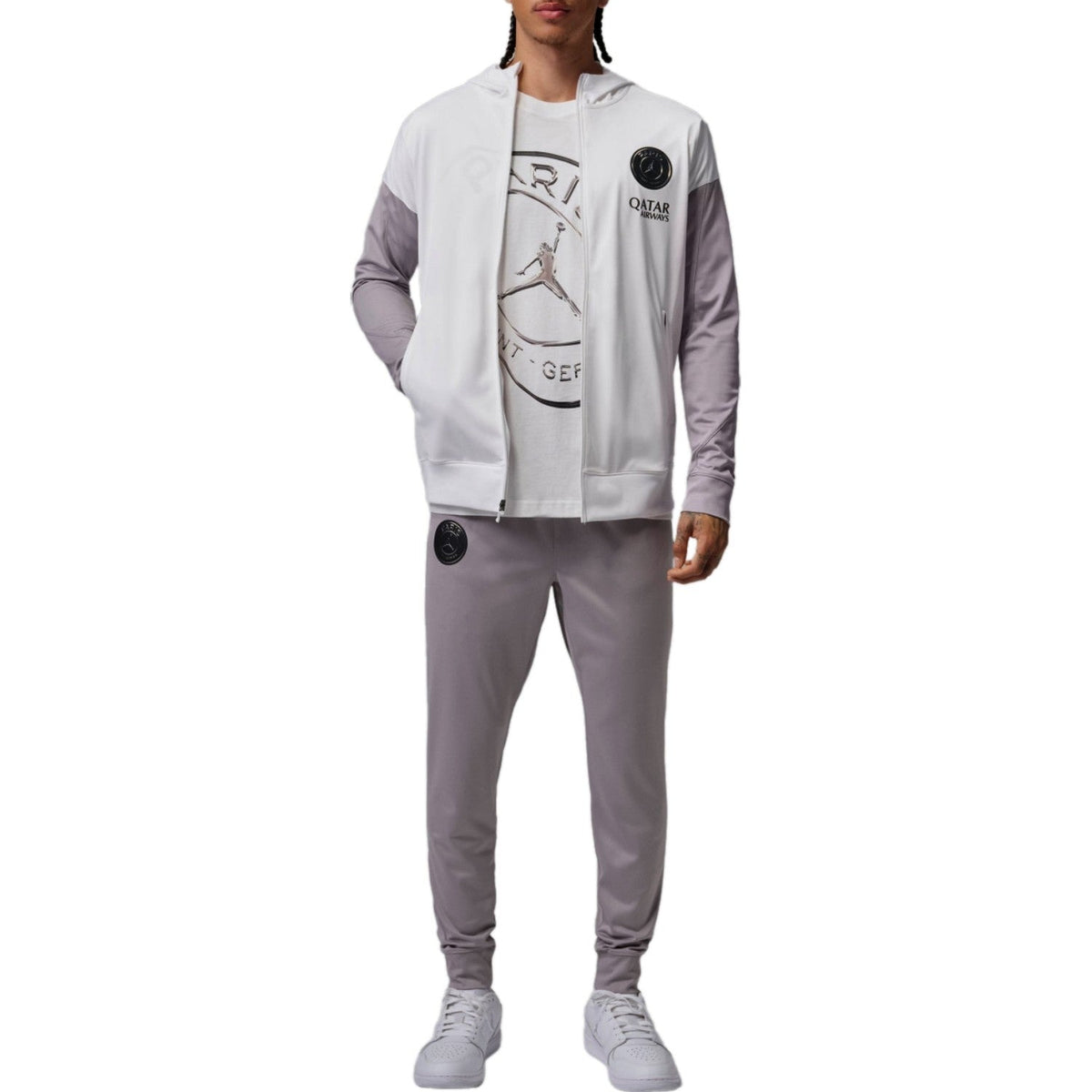 Jordan x PSG grey training presentation Soccer tracksuit 2026 - Jordan-1