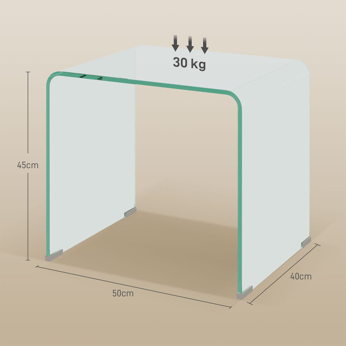 Table basse en verre table de salon rectangulaire design moderne en verre trempé avec bords arrondis sûrs transparent-2