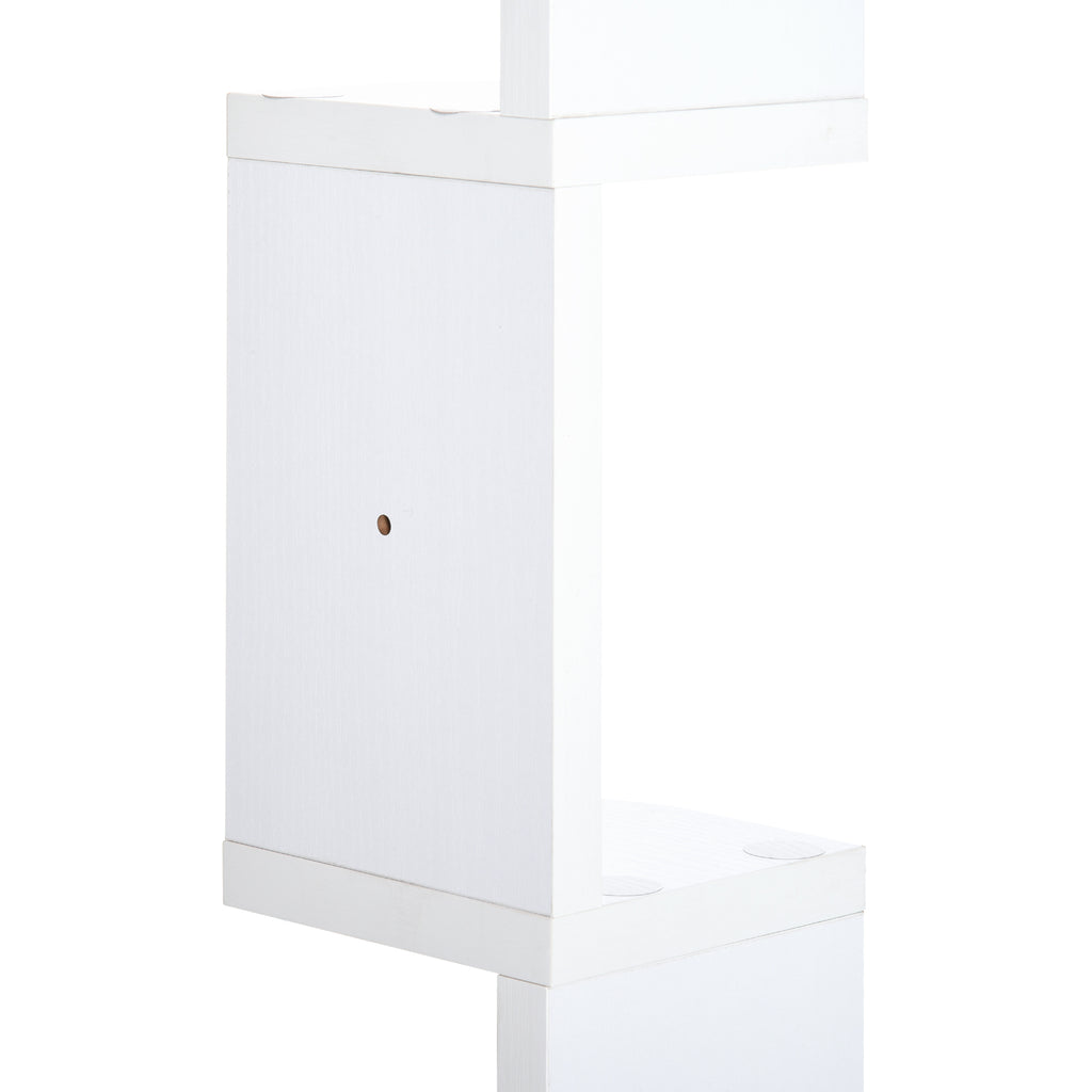 Étagère d'angle Murale à 5 Niveaux Hauteur 120 cm Forme de Zigzag en Bois Blanc-5
